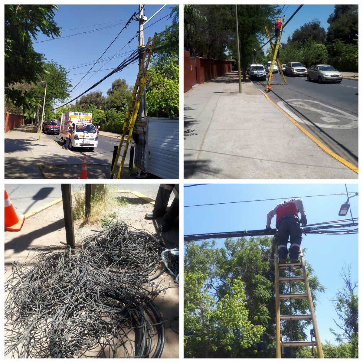Y seguimos con el retiro de cables en desuso en Alejandro Fleming, en excelente coordinación con <a href="/VTRChile/">VTRChile</a>. @LC_construccion <a href="/LavinJoaquin/">Joaquín Lavín</a>