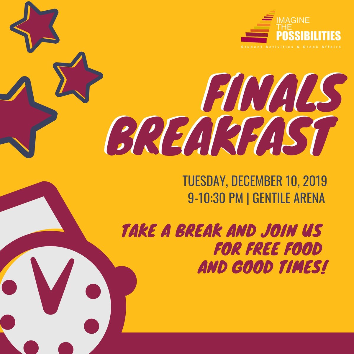 It's the most wonderful time of the year! Okay, maybe not, BUT free food and a little stress relief will make it better! #FinalsSZN