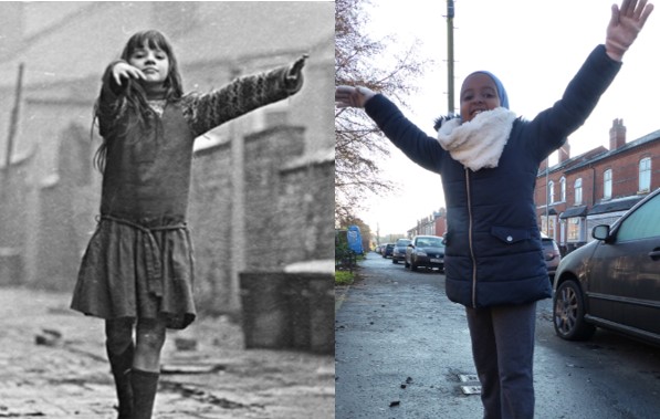 mrsawyer3s's tweet photo. Yesterday, Year 3 went out to compare pictures of Balsall Heath in the past with today, including some famous photos by Janet Mendelsohn. Check out our version of her Ballerina Girl! @KConnellWriter @TheMrReid @MissBi17 @MrBhachuMaths @CliftonPrim @MrsBhachu https://t.co/URUAB1D9xe