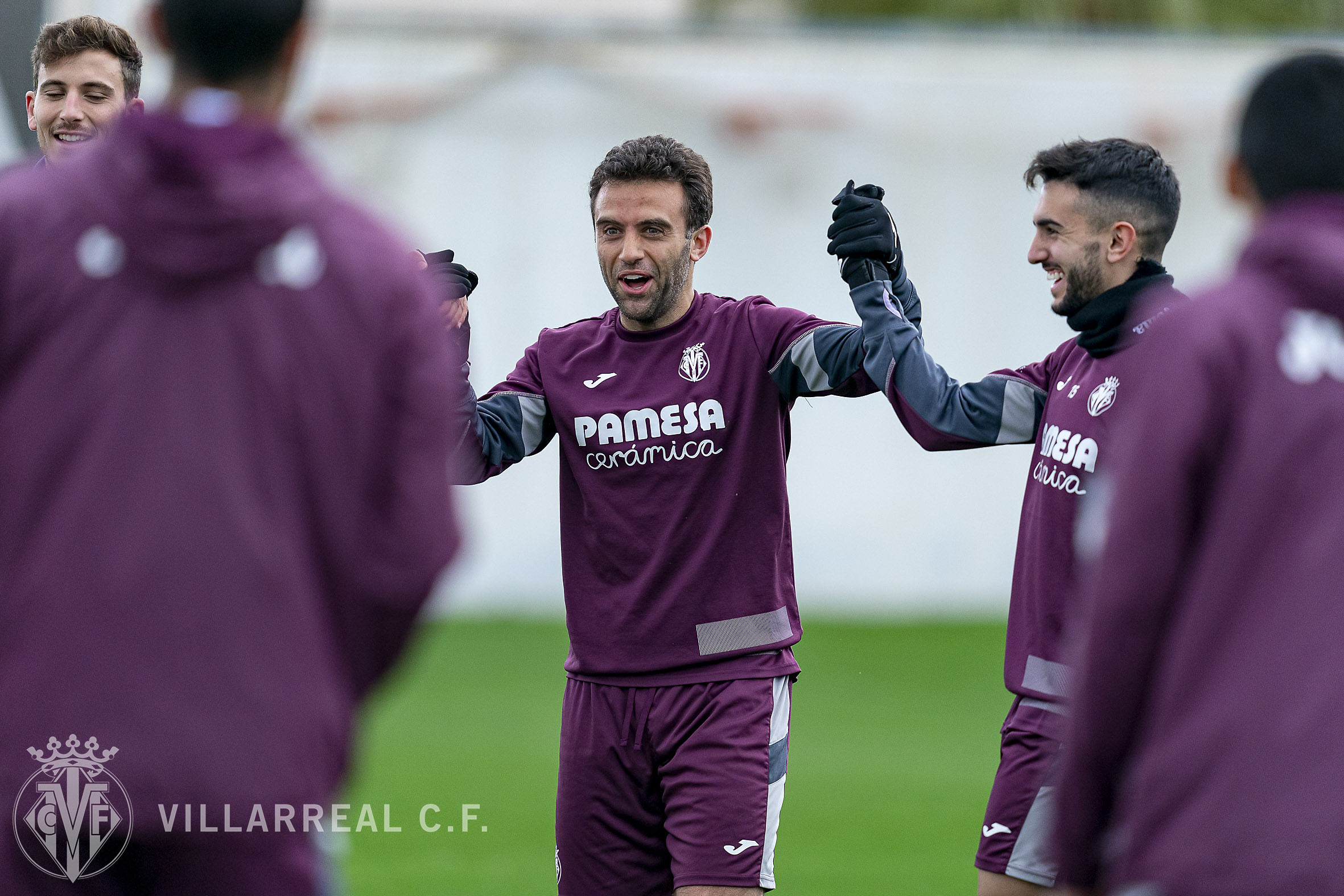 Los jugadores del Villarreal, en la última sesión de entrenamiento (Foto: VCF).