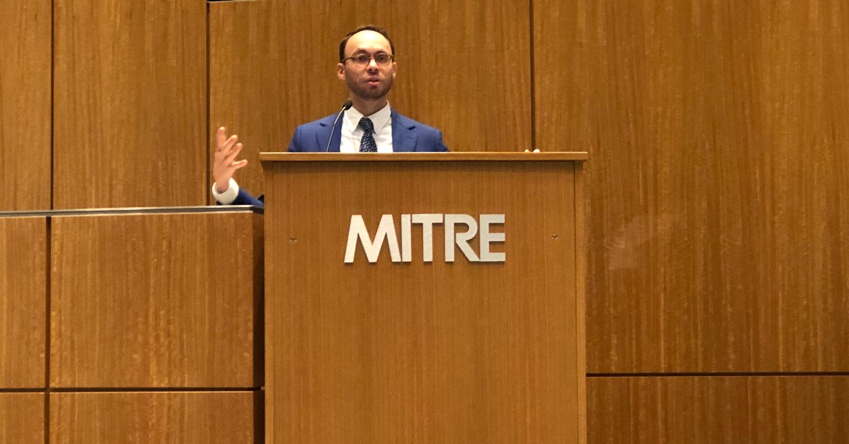 MITREcorp's tweet photo. “The idea is to do #MachineLearning on extremely sensitive data in a way that completely protects the privacy of the data.”
MITRE’s Mikel Rodriguez discusses innovation in #AI & machine learning at @ACGNATLCAPITAL #WTS19. https://t.co/bFlFuE0T7j