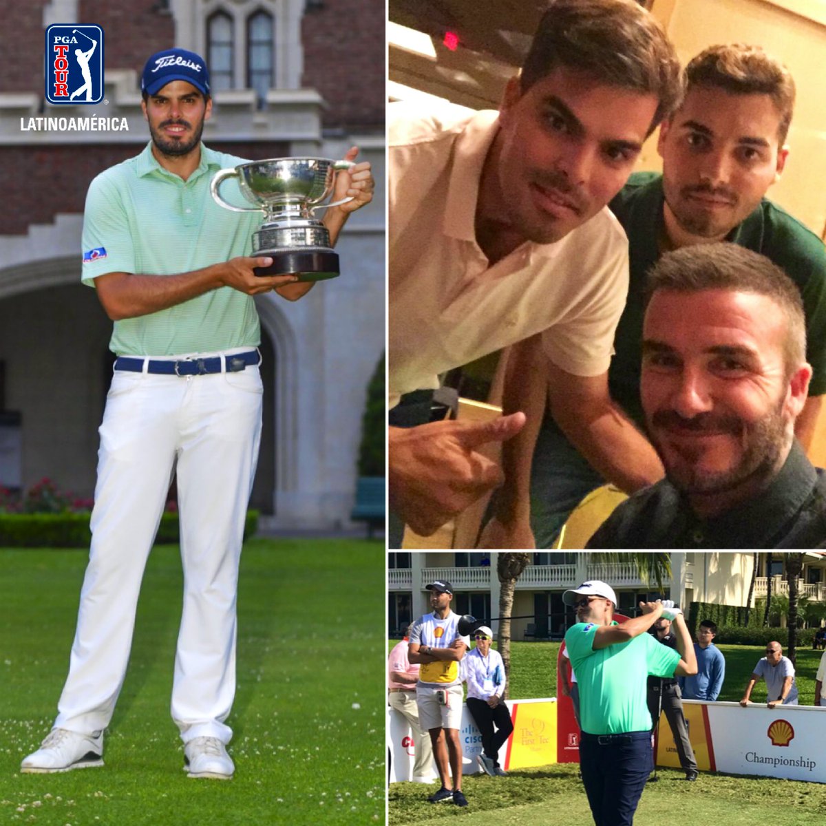 ¡La pasa bien <a href="/pipocelia/">Ricardo Celia</a>! 🇨🇴😉 

Hace dos semanas ganó el 🏆 #VISAopenbyMacro de <a href="/GolfAAG/">AAG</a> para asegurar un cupo en <a href="/TheOpen/">The Open</a>, anoche se encontró con <a href="/dvdbeckham/">David Beckham</a> y hace minutos inició la Ronda 1 del #ShellChamp que cierra la temporada #pgatourla en <a href="/TrumpDoral/">Trump National Doral Miami</a>. #DoralProud