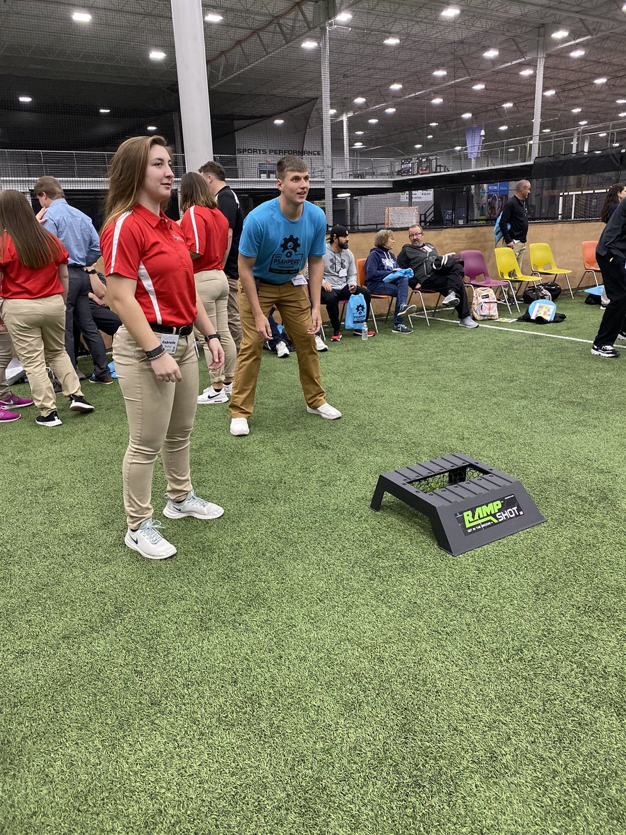 Club members enjoying this mornings session for Ramp Shot! Ramp shot is a more interactive version of cornhole and is great for teaching coordination and strategy. #Innovatehpe