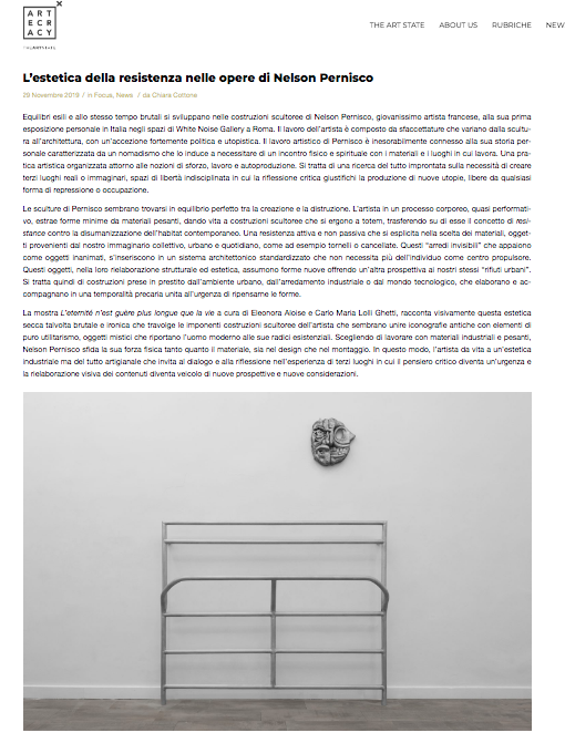 wn_gallery's tweet photo. Grazie @Artecracy_ !

https://t.co/cnT9c4kofS

#nelsonpernisco #whitenoisegallery https://t.co/4HCkSgK8Zp