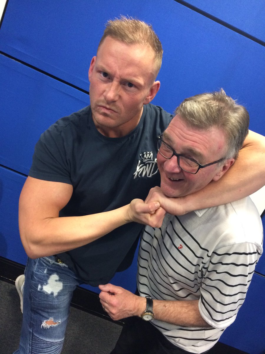 Gillylancs's tweet photo. Headlock for ⁦@Gillylancs⁩ cheered on by ⁦@NishmaHindocha⁩ and ⁦@JJRadioRadio⁩ by #rossyrascal tomorrow ⁦@TheBplTower⁩ #prestoncitywrestling https://t.co/tQOU5OaE19