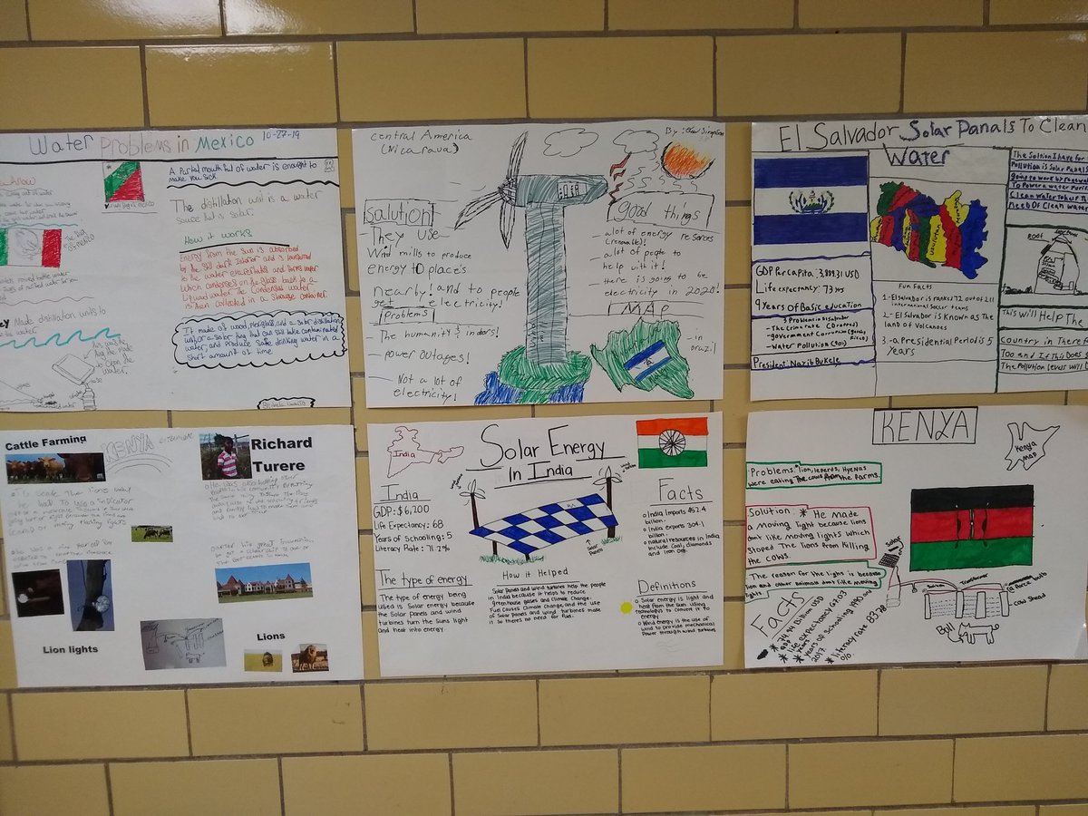 Mrs. Britt's 6th grade science students researched ways renewable energy sources could improve the standard of living in developing countries. <a href="/BCPSSci/">BCPS Science Office</a> <a href="/BCPS_Magnet/">BCPS Magnet Programs</a> <a href="/ibmyp/">IB MYP</a> #bcpslms
