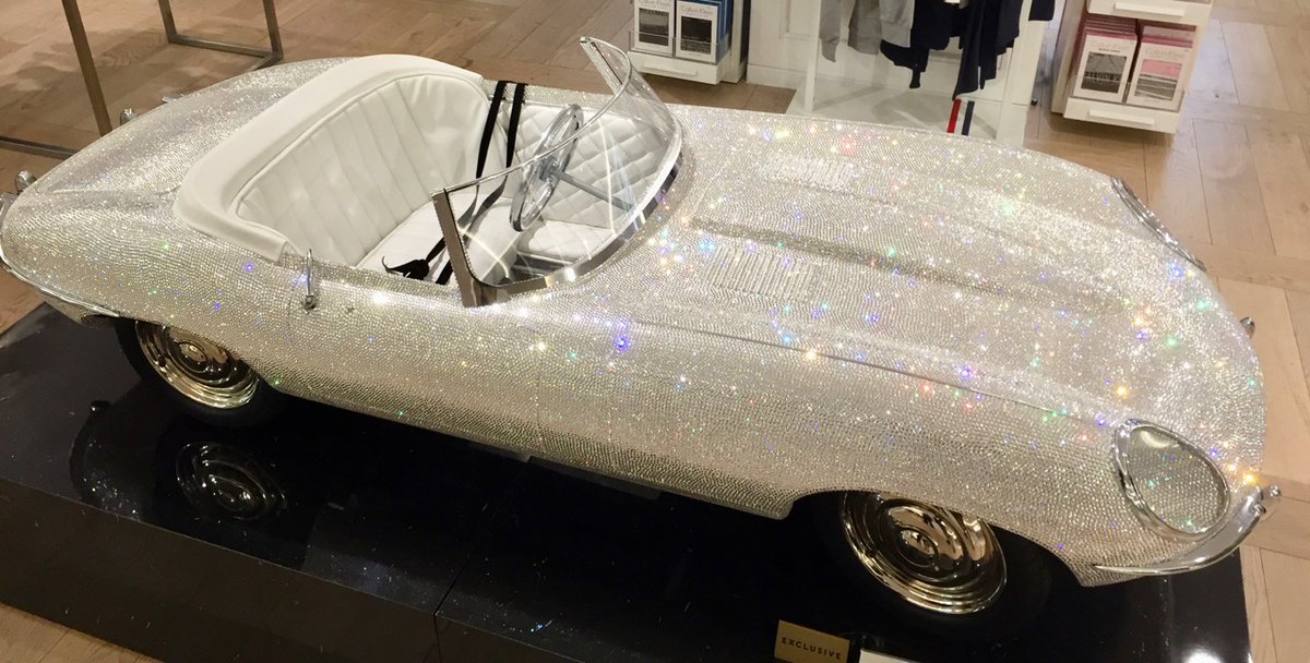 Crohnoid's tweet photo. Bling is definitely in! How about one of these for the junior #petrolhead in your family. Spotted it in #Harrods this morning
#BlingIsIn #Jaguar #EType https://t.co/4sDaVUkvgy