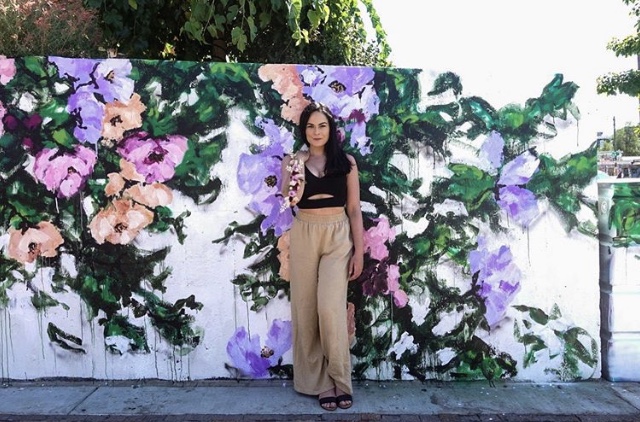 RiNoArt's tweet photo. Catch local Denver artist @ashleyjoonart for First Friday December 6th from 6-9PM @irontondistillery for her opening reception. She'll be doing some live painting!
Here is Ashley's mural, "Camillle", for the @thecrushwalls 2019 in the main alley behind @lustrepearldenver. https://t.co/C35B3g0heX