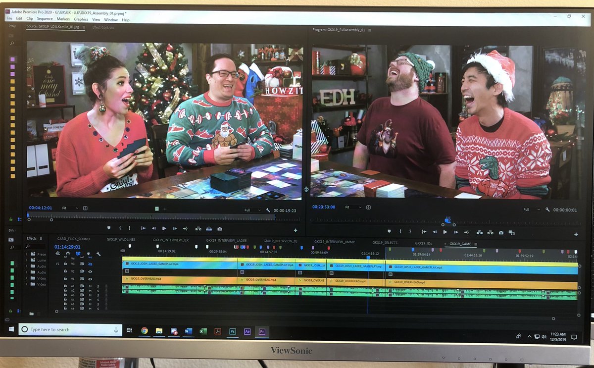 JoshLeeKwai's tweet photo. We’ve got a special HOLIDAY episode of #GameKnights coming out next Wednesday, December 11th w/ special guests @Brttnymchlle and @jumbocommander.

The team really went all-out for this one. Can’t wait for everyone to see it.

In the meantime, enjoy another editing timeline pic: https://t.co/s0ZHxxIDAX