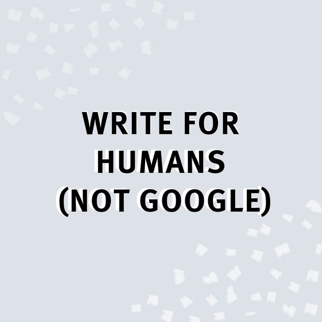 This is definitely a big one that I get asked about SEO: should I write for Google or for humans? And the answer is, always for humans! I can’t wait for an event in January that will get more into this... But for now, join my FREE live SEO Masterclass at buff.ly/2QNEVef