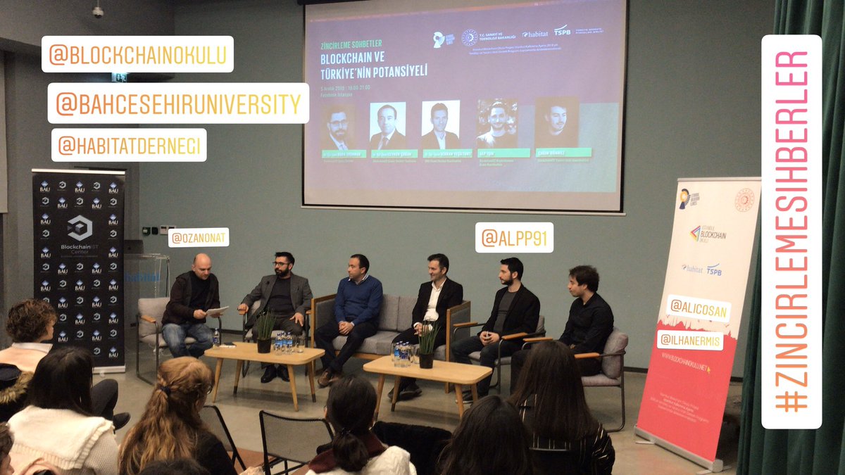 GuvenAkcakaya's tweet photo. İstanbul @BlockchainOkulu çerçevesinde düzenlenen #ZincirlemeSohbetler'de bu hafta @Bahcesehir BlockchainIST Center ekibinden Dr. Öğr. Üyesi @berdamar, Dr. Öğr. Üyesi Ceyhun Çoban, Dr. Öğr. Üyesi @serkan_yesilyrt, @AlppIsik ve Çağın Dönmez’i ağırlıyor.👏👏
@habitatdernegi #TSPB https://t.co/nFqEeRbdEJ