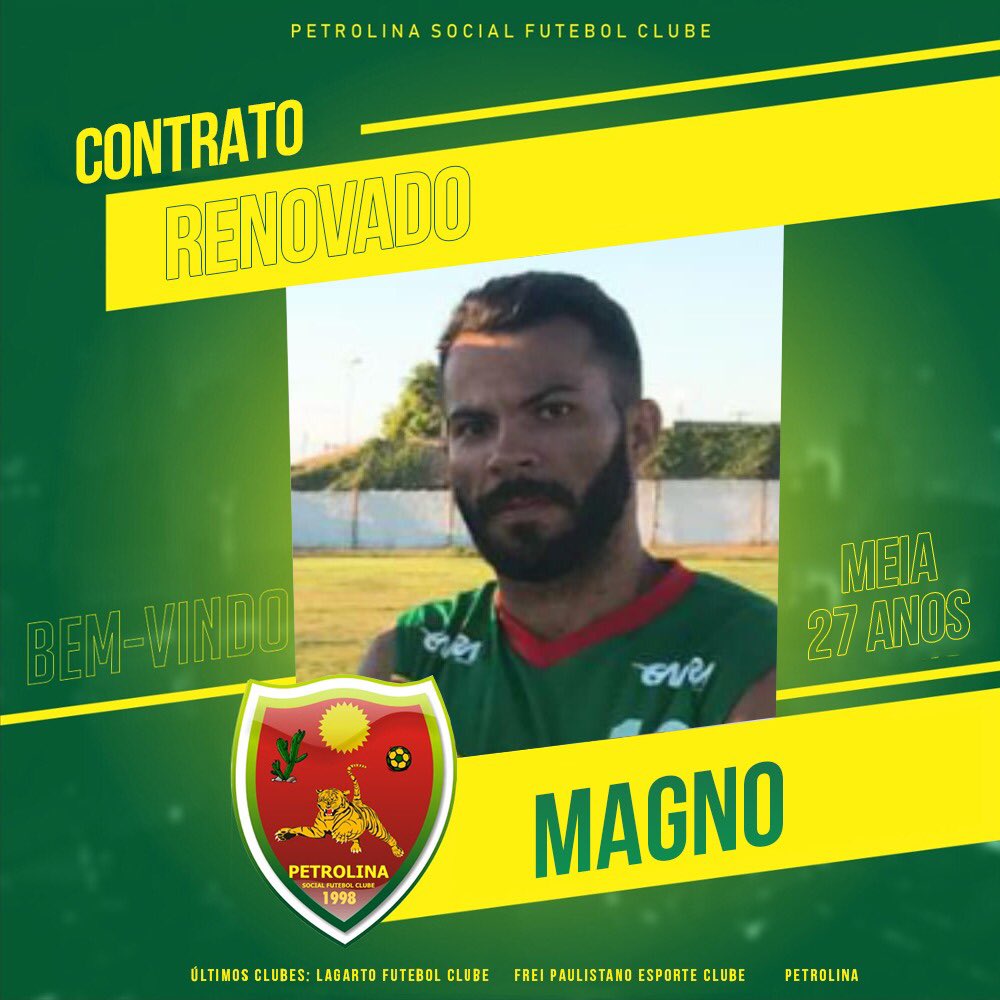FECHADO COM A FERA 🐯

O meio-campista Magno, renova com a Fera Sertaneja para a disputa do Campeonato Pernambucano 2020.