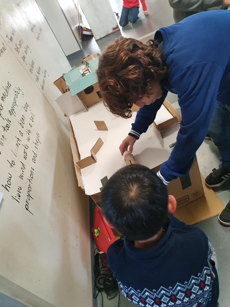 That feeling of accomplishment when your work is enjoyed by others. 5th Grade Cardboard Arcade #WeAreISD