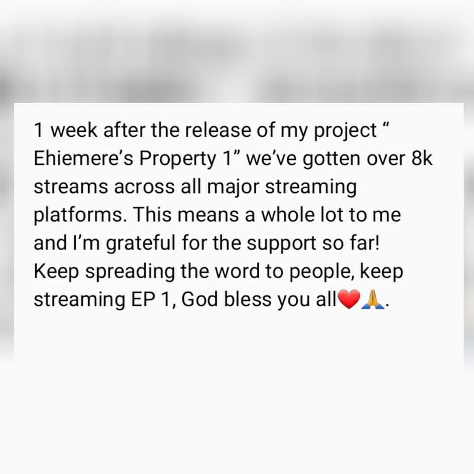 CreenCaesar's tweet photo. Thank you all for the support so far 
Ehiemere's Property 1, link in my bio ❤🙏.
#EP1 #CreenCaesar #ExtendedPlay https://t.co/0Pk1RgIpRp