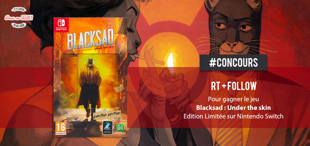 dressmegeekly's tweet photo. Deuxième concours #SantaBlog !! 
RT+Follow @dressmegeekly le jeu Blacksad (Edition Limitée) sur Nintendo Switch https://t.co/Cv6LMzEICx