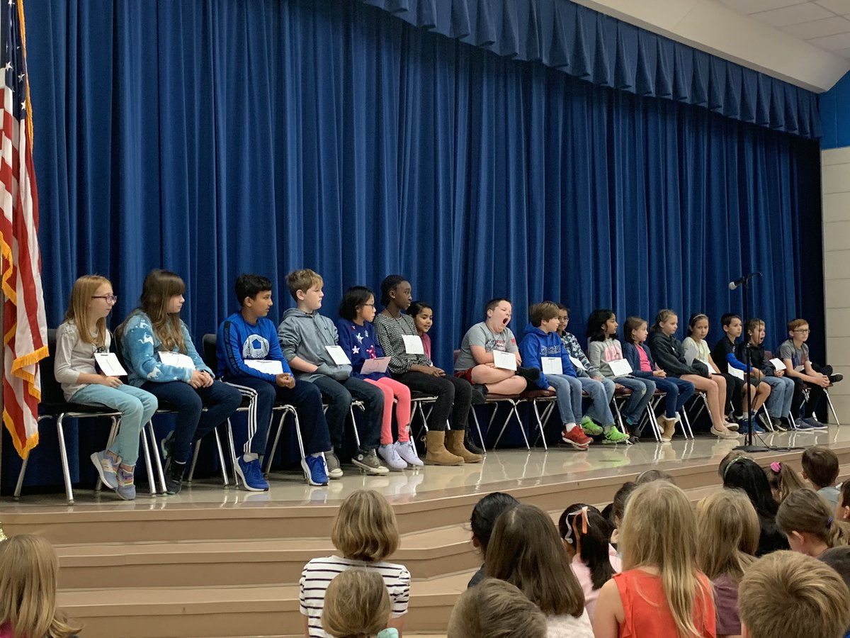 Branch_firsties's tweet photo. To say that we have some AMAZING spellers @BeckElem is an understatement!! These kiddos did a phenomenal job today at our school spelling bee!! Several of my former students participated as well as my daughter!! Special shout out to #6! #proudteacher #proudmom https://t.co/mC4MebgOgA