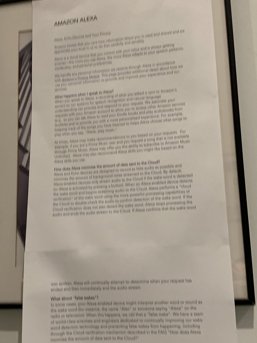 EvanSelinger's tweet photo. This is what an Alexa ToS looks like when printedq it. #PowerOfPrivacy https://t.co/5meJLwcSWG