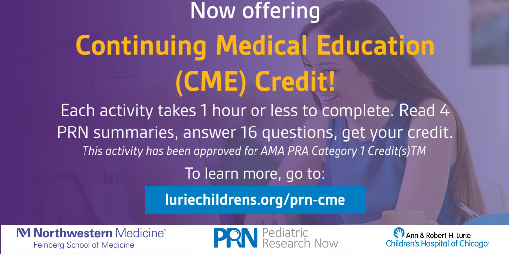 PedsResearchNow's tweet photo. Calling all #tweetiatricians! Your source for the latest in pediatric research news just got even better. Now introducing PRN Continuing Medical Education Credit! It's fast, easy, and most importantly free. https://t.co/JF5Yxw479n #MedEd https://t.co/4Kj9BCWjNm