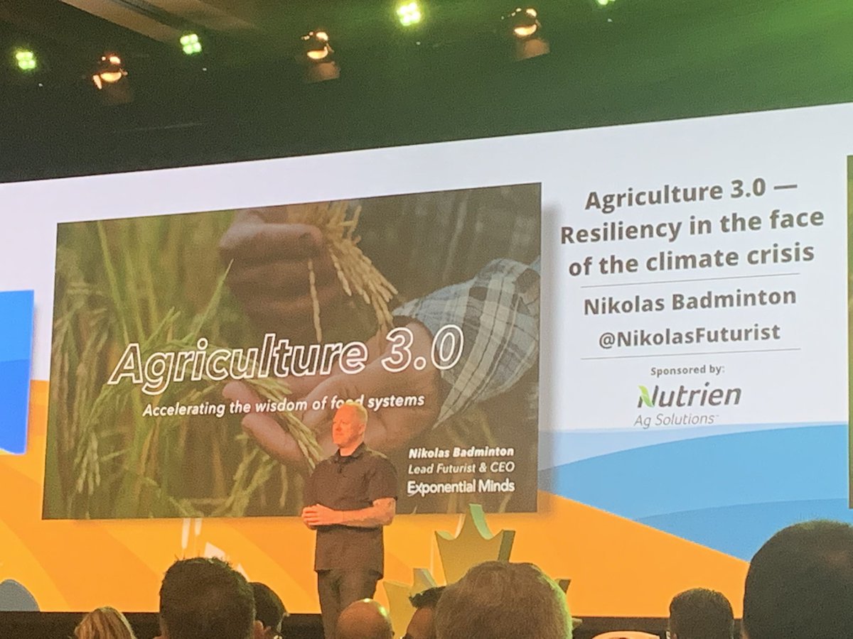 Many different theories thrown out by <a href="/NikolasFuturist/">Nikolas Badminton</a> today at #GrowCanada19 about technological advancements. Change is inevitable, and we will continue to have an open mind for what may come.