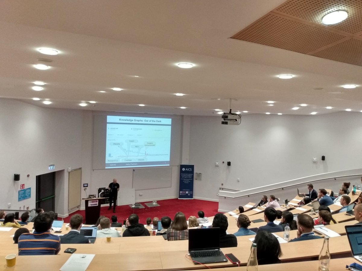 AicsConference's tweet photo. And now our first invited speaker @heikopaulheim
telling us about the hype of #KnowledeGraphs, challenges, and new approaches to KG creation at @dwsunima producing #CaLiGraph and #DBkWik2
#aics2019 #LinkedData @connect_ie @data_science_ie @NuigCairnes https://t.co/EBUuXZW5mA