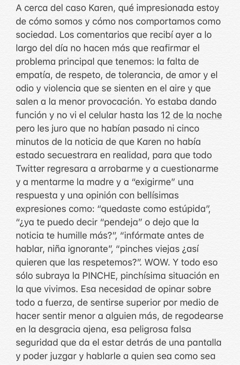 ReginaBlandon's tweet image. Sobre el caso Karen. A todos los agresivos que rondan por aquí desde ayer, lean.
Sí estamos en una situación PINCHE, pa que vean.