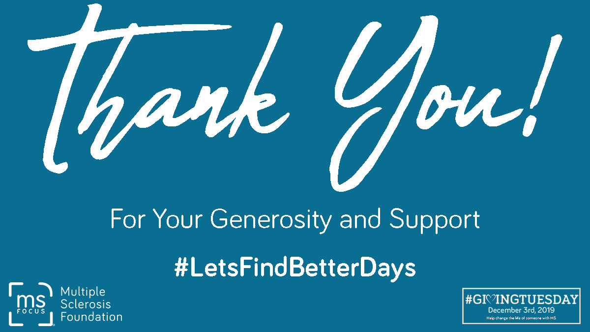 MS_Focus's tweet photo. From all of us at MS Focus, to everyone out there who supports our cause: Thank You! #LetsFindBetterDays https://t.co/Ed0pfHgr8W