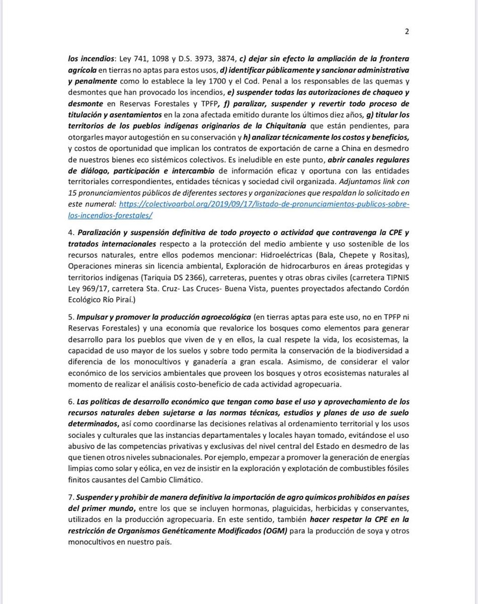 Action4Bolivia's tweet photo. Together with other environmental organisations we sent a letter to Bolivia’s interim President @JeanineAnez with our key demands to protect and restore our environment in #Bolivia #SOSChiquitania Read here 👇🏽 https://t.co/EnIusOB4GZ