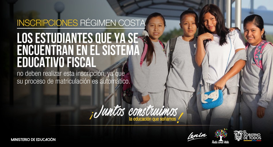 Educacion_Ec's tweet photo. #FaseInscribe | Inscribe a tu hijo o representado por Autoservicio para el régimen Costa 2020-2021, en cualquier horario incluido fines de semana, a través de https://t.co/Sfhw8sQ06w https://t.co/pdedMeN0zt