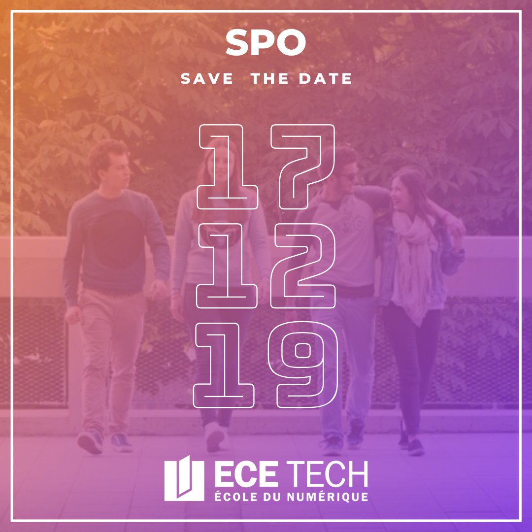 Vous souhaitez découvrir l'ECE Tech du Groupe INSEEC U. ?
Nous vous ouvrons nos portes le mercredi 17 décembre 2019 à 18h15 sur le campus EIFFEL 2-Immeuble Pollux-37 Quai de Grenelle 75015 Paris !
Inscris-toi ici: 
ecetech.fr/evenements/
#ecoledunumerique #ecoledinformatique