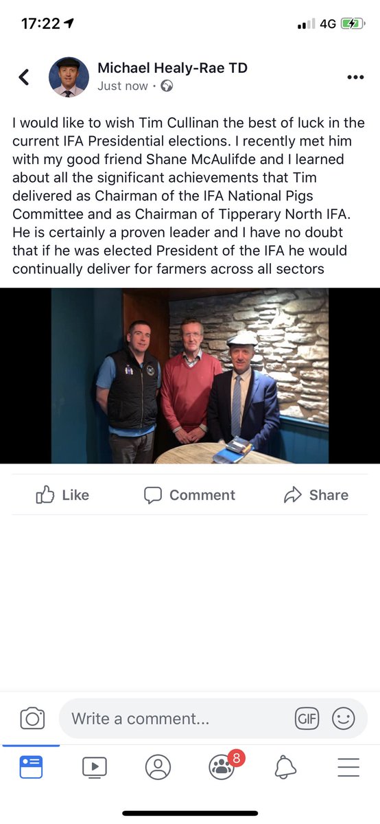 ShaneMcAuliffe1's tweet photo. Even @MHealyRae knows that @TimCullinan_IFA is the only man for President!! #FightingForFarmers #IFAElections #VoteTimNo1 https://t.co/6Q9omNdNZY