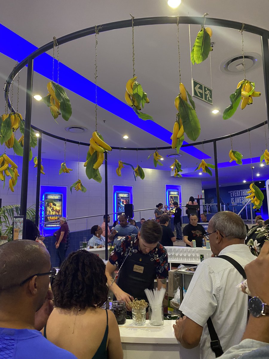 candicebresler's tweet photo. At the launch of #ImaxBlueRoute with @sterkinekor - and, wow, wasnโt expecting a Tiki-themed party, but here we are. After a somewhat sub-par Thursday, Iโm ready for some Jumanji juice, thanks ๐ https://t.co/nu1uJ3IelG