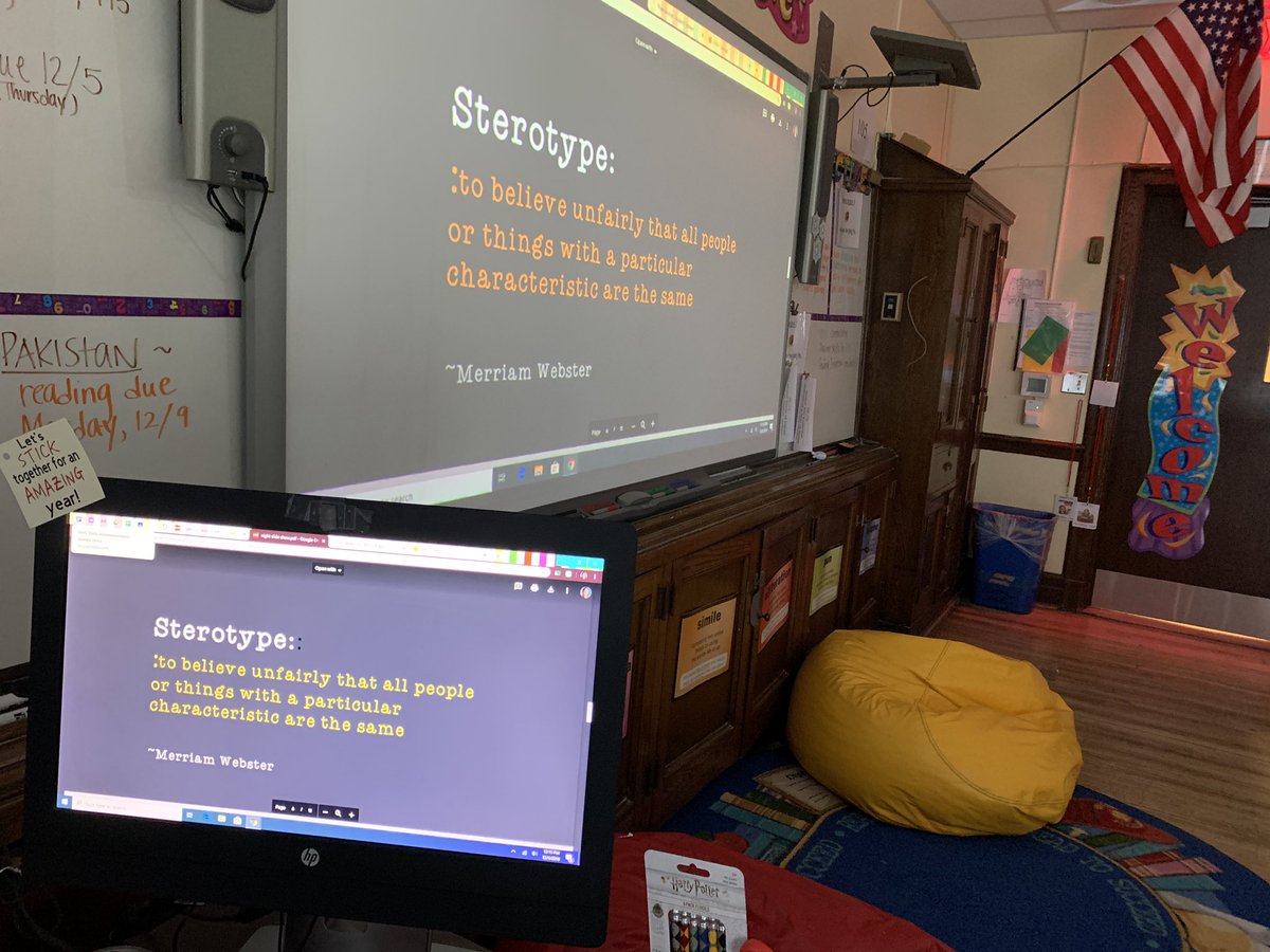 PerryWhs's tweet image. Lively class discussion about stereotypes as part of our pre-reading extensions for our new book about the harrowing experiences of a Holocaust Survivor @WeehawkenTSD @teachnbeach1 @MTMattiace #WeeLearn #WeeRead