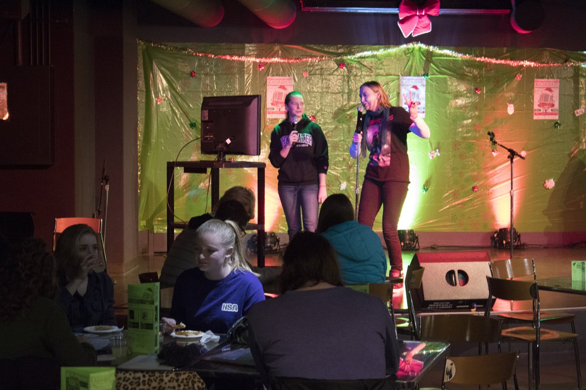 uc_entertain's tweet photo. Come to the Down Under TONIGHT for Karaoke at 6pm!! It's free to participate and we're having an ugly holiday sweater contest at 6:45 so get in the festive spirits and bring your best singing voice!! #intheUC https://t.co/ygOYRxpJsa