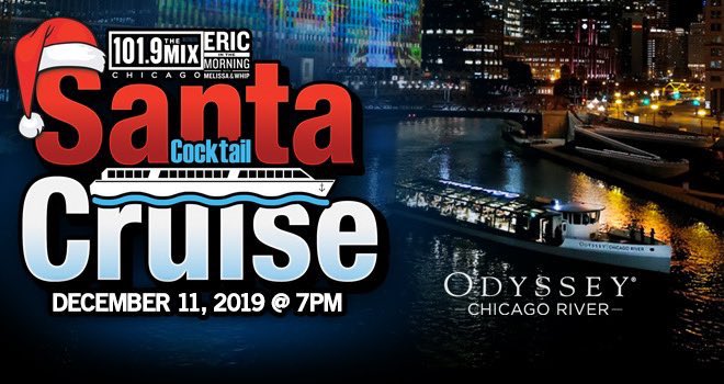 Who wants in? Follow us and retweet this post for the chance to hang with @ericmorningmix aboard the @OdysseyChicago! 🎅🏻 #SantaCocktailCruise