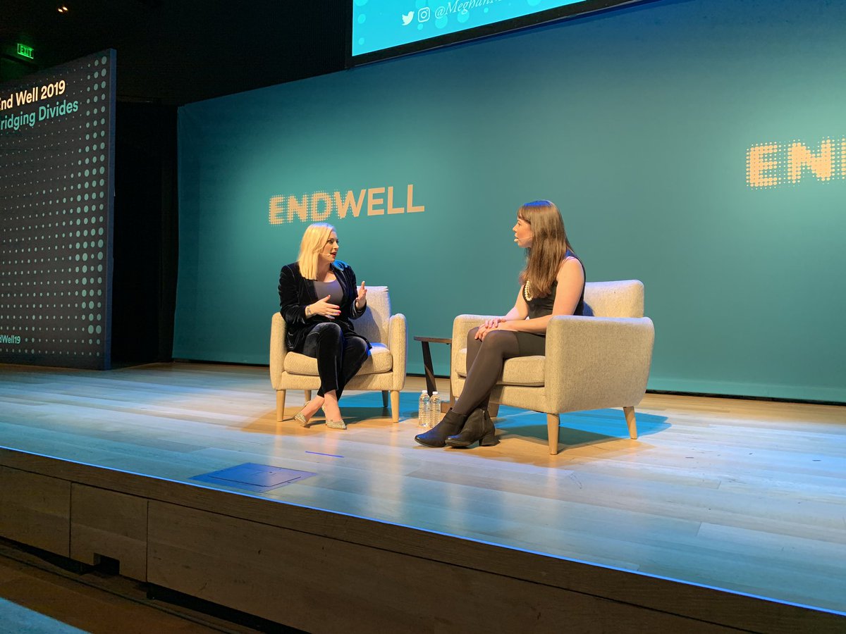 MaguirePeggy's tweet photo. Amazing conversation about love, legacy and loss at #EndWell19.  Thank you @rocketgirlmd and @MeghanMcCain for sharing your experiences and your hearts.❤️ https://t.co/sMzcxGixEY