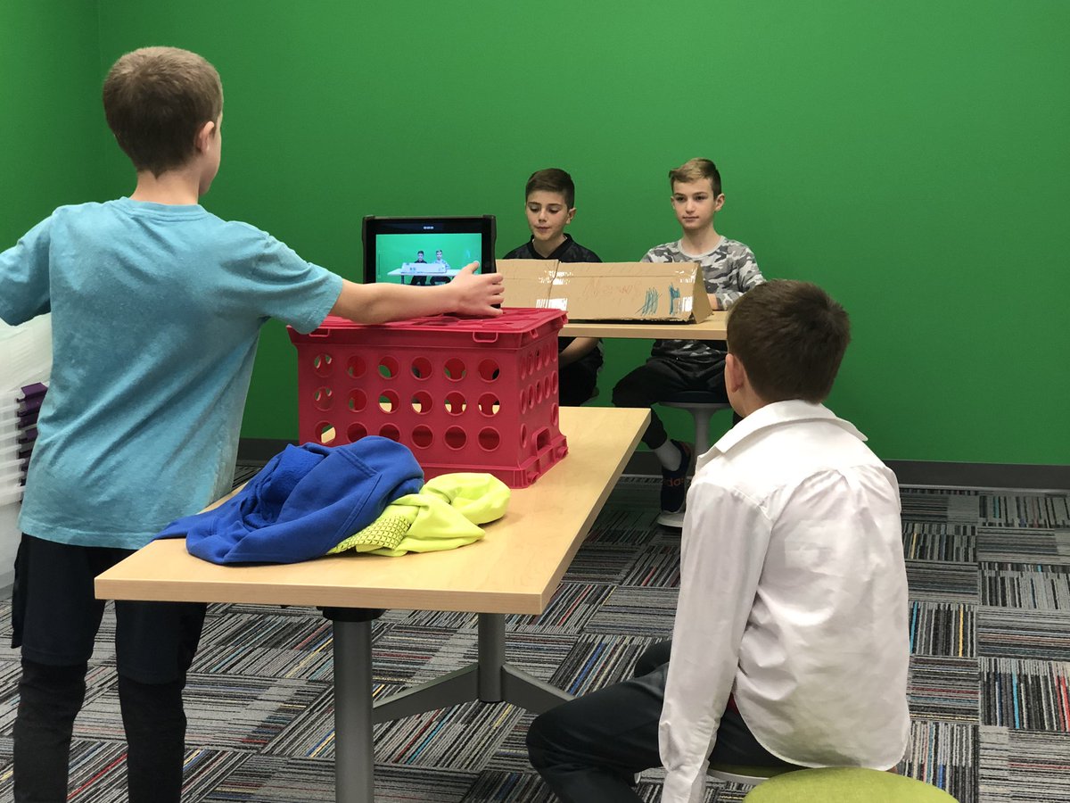 Action! Green screen videos to create news interviews about gravity. #CAwow #greenscreen #engaged64
