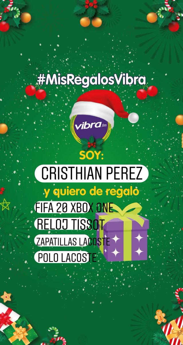 CristhianSolid's tweet photo. #MisRegalosVibra @Vibra1049 @CataBernal_ aca en sintonia esperando con anhelo mis regalos https://t.co/jBEMnwWrHT