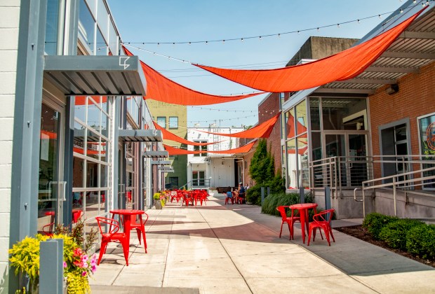 HistoricIthaca's tweet photo. Press Bay Alley/Court are great examples of adaptive reuse. Props to John Guttridge &amp; David Kuckuk for their imagination &amp; investment in transforming the former Ithaca Journal site &amp; neighboring lot into a vibrant incubator for new businesses.  https://t.co/yUdXPFtTKb 
#twithaca https://t.co/M6csMbQzMo