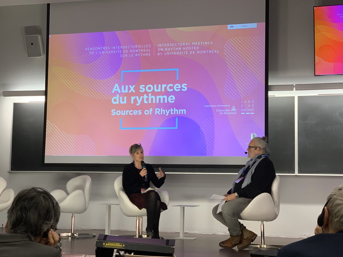 Discussion post-conférence entre André Gaudreault et Julie Carrier #Deuxièmesrencontresintersectoriellessurlerythme #rythme #intersectorialité #UdeM