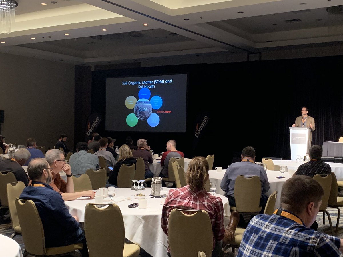 DecisiveFarming's tweet photo. Sustained ag productivity is largely dependent on our management of soils. @smsmukler from @UBC shares results from his laboratory’s work with the #QFC19 crowd. #quantifiedfarm https://t.co/A74z22LMXr