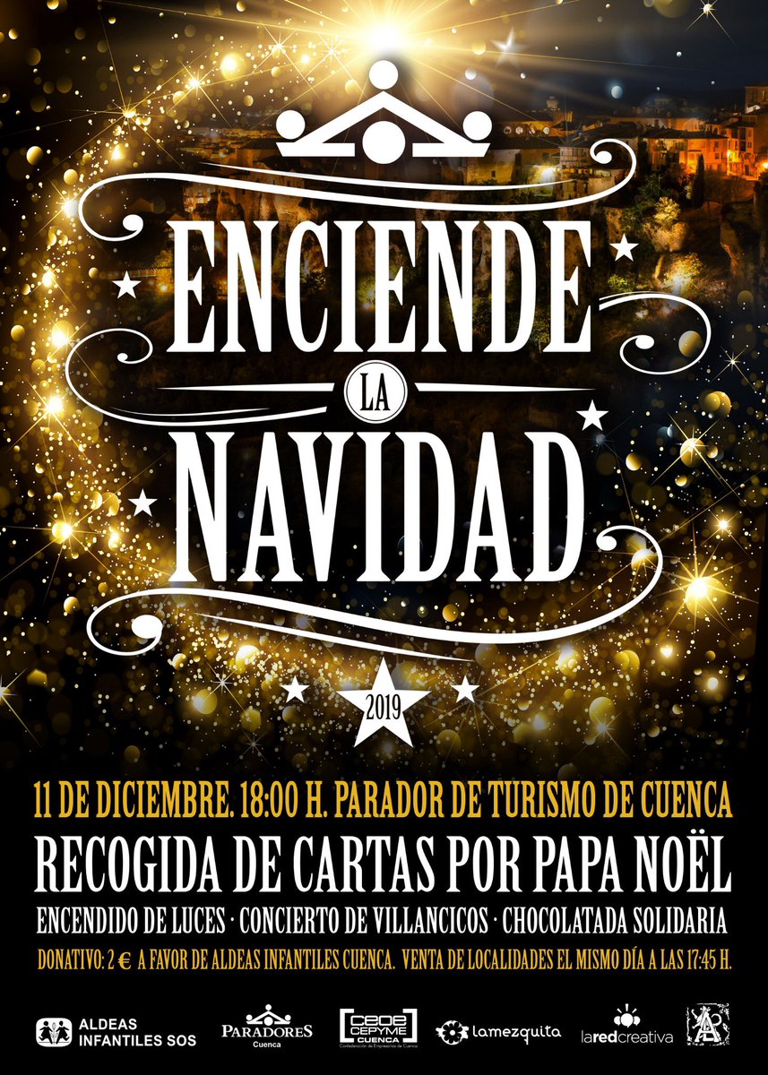 migueliyobailen's tweet photo. Enciende la navidad el próximo 11 miércoles en @paradores #Cuenca. Chocolate solidaria @ceoecuenca @AldeasEspana @vivelamezquita 😊👨‍🍳 https://t.co/gqC5wtTEh9