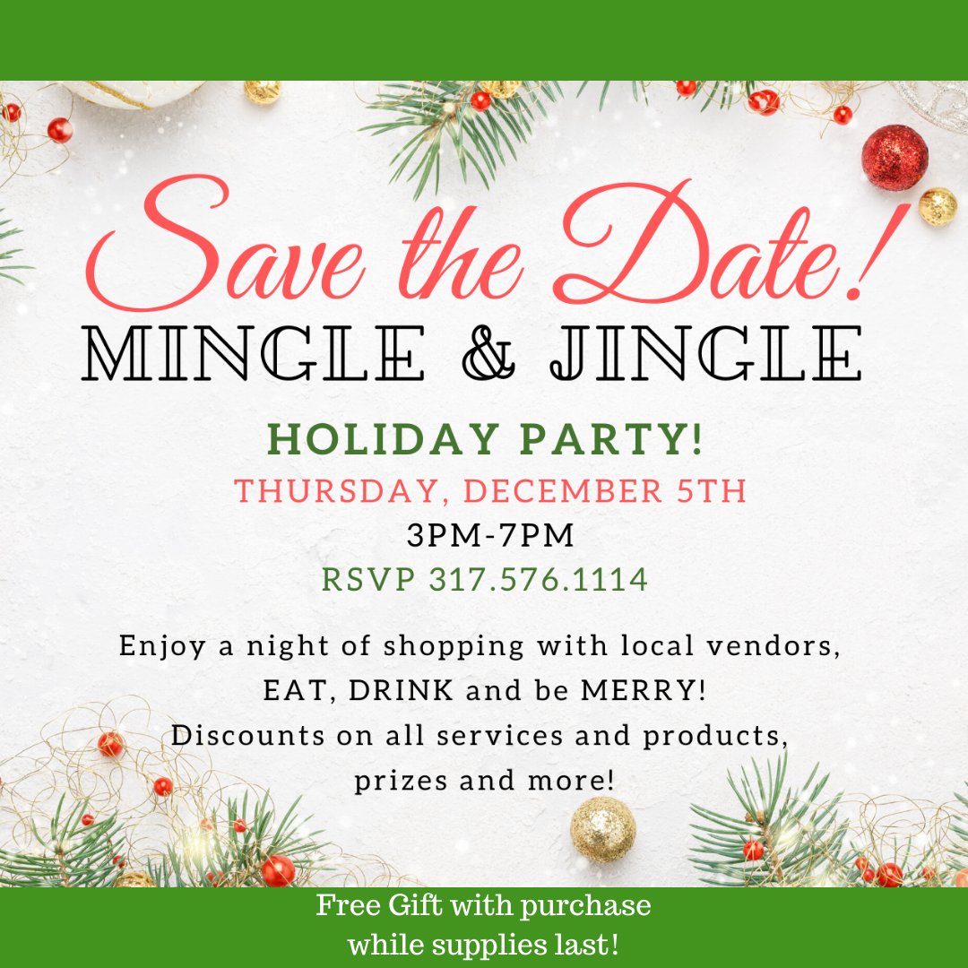 SimplySkinMedSp's tweet photo. Join us today!! Our Holiday Open House is from 3pm-7pm. Eat, drink, shop local vendors, gifts and prizes and amazing SimplySkin specials!!
Call 317.476.1114 to RSVP!!
.
.
.
#pureeateryfishers #mjlayne #stellaanddot #simplyskinmedspa https://t.co/Wdx2cnvFbz