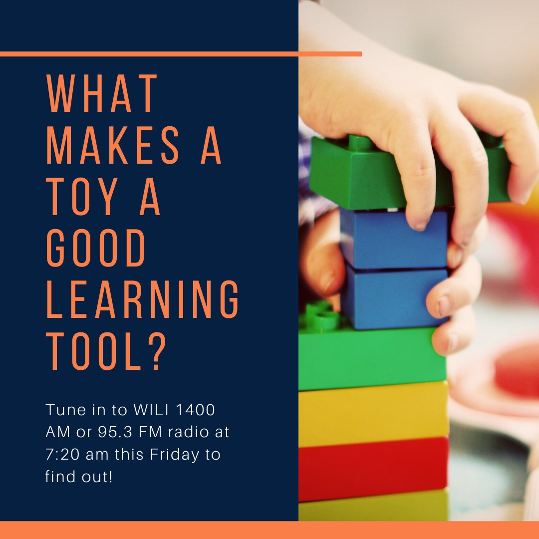 ECSUEdu's tweet photo. Join Julia DeLapp, Jeffrey Trawick-Smith, and current education students Allison Lundy and Alyssa Barry on the Wayne Norman radio show this Friday at 7:20 am, 1400 AM or 95.3 FM. They will be talking about what characteristics make toys good learning tools for children! https://t.co/7U68x33CWO