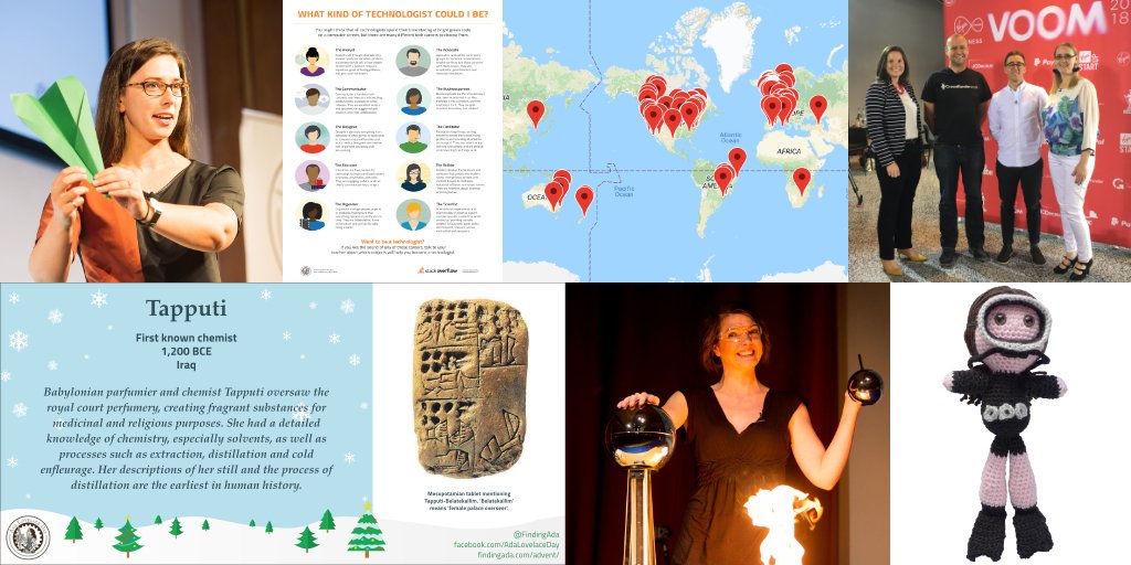 FindingAda's tweet photo. We work year round to support girls and #womeninSTEM, including our global event Ada Lovelace Day, crochet patterns, podcast, resources database, online careers fair, and our brand new mentorship network. Please donate to help us carry on in 2020! #SaveALD https://t.co/SP11JezDuH https://t.co/IR202swF5Y