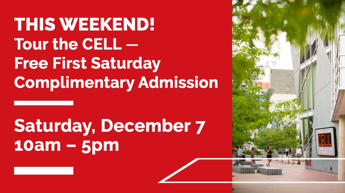 Join us! Complimentary admission to the CELL this Saturday for <a href="/scfd_co/">Scientific & Cultural Facilities District</a>'s #FreeFirstSaturday <a href="/Golden_Triangle/">GoldenTriangleOfDenver</a>
