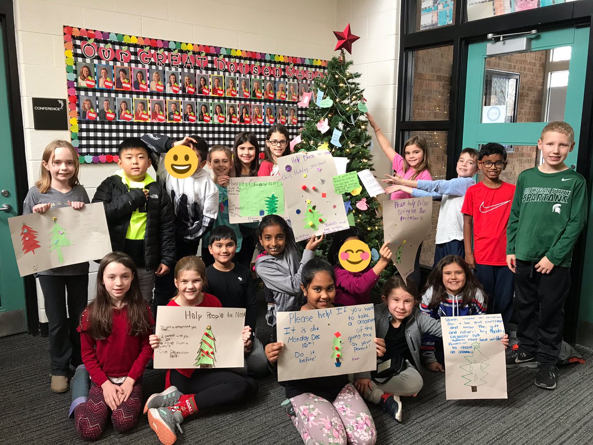 Dolsen Helping Hands Club Helping to spread the word about our Giving Tree! 🎄 Parents, choose an ornament and buy and wrap your gift 🎁 and return to the office by Monday December 16th! <a href="/SLCSDolsen/">Dolsen Elementary</a> <a href="/PtoDolsen/">Dolsen PTO</a>