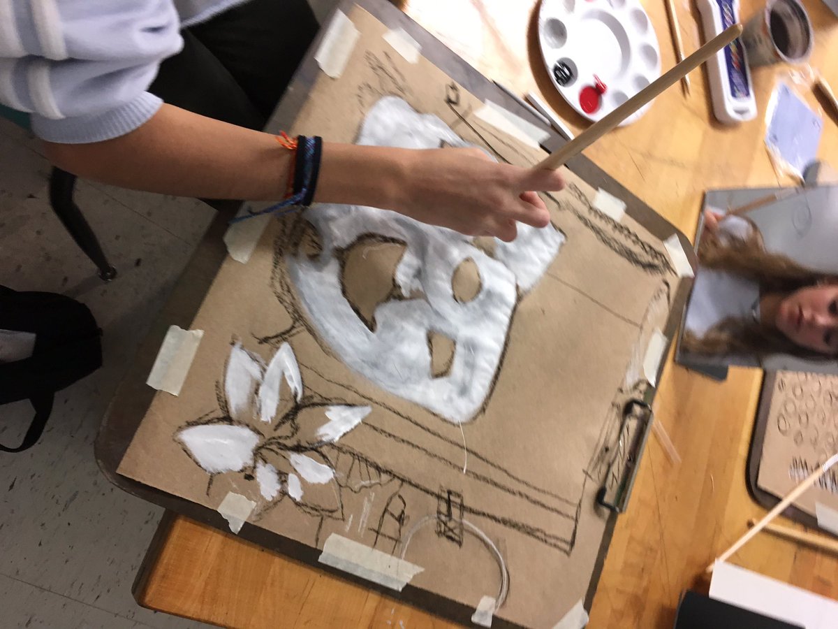 NathansonTed's tweet photo. Chasing Leonardo part 4: working over our still life drawings with monochrome tempera. #noms https://t.co/L5YgWdPBPt