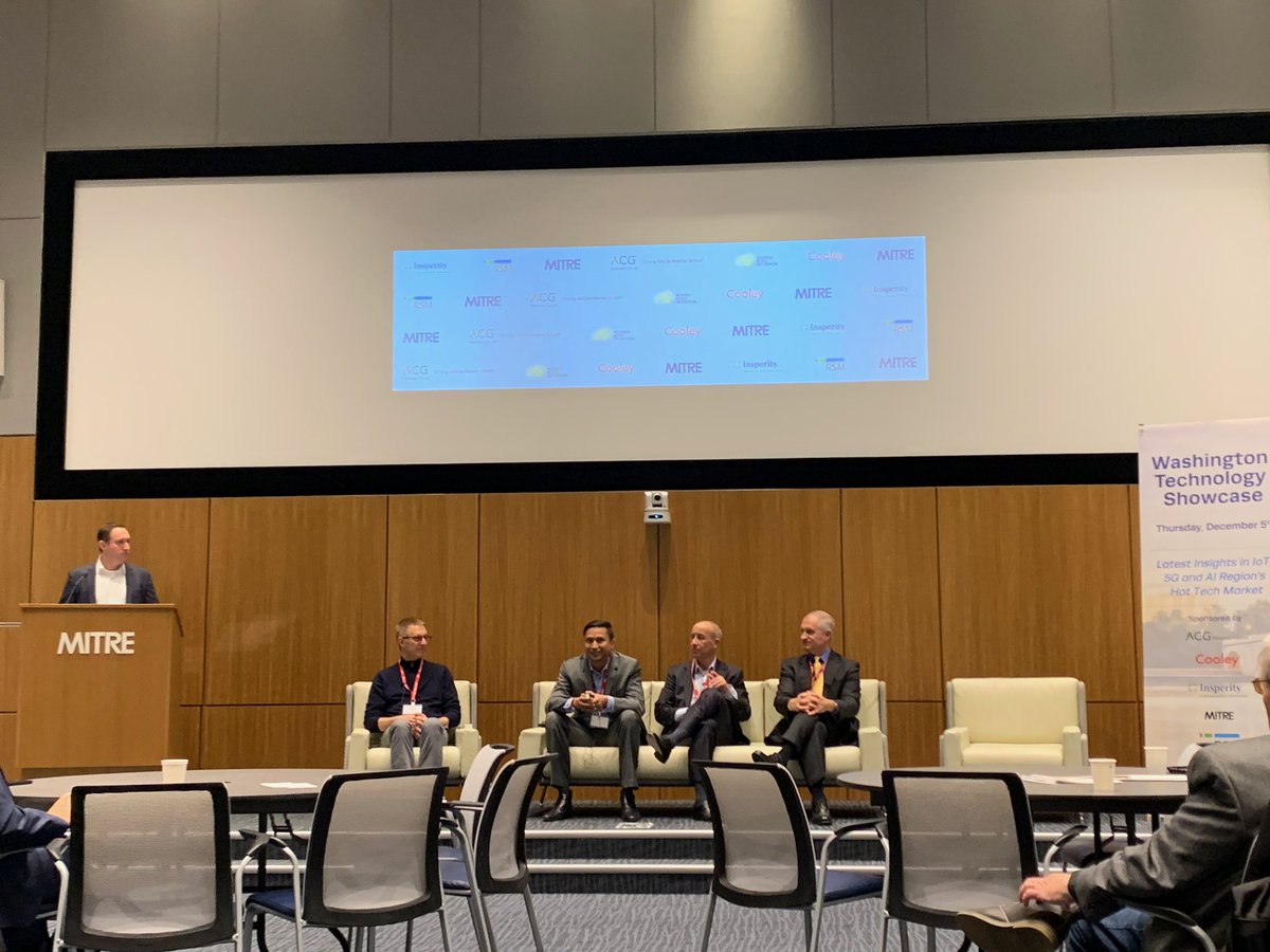 DCDealLawyer's tweet photo. Great to help show off the latest #5G #AI and #IoT technology this morning at @ACGNATLCAPITAL Washington Tech Showcase!! #wts19 Thanks to @MITREcorp for hosting! Great visibility for lots of @CooleyLLP companies! https://t.co/HAzC2hR5xs