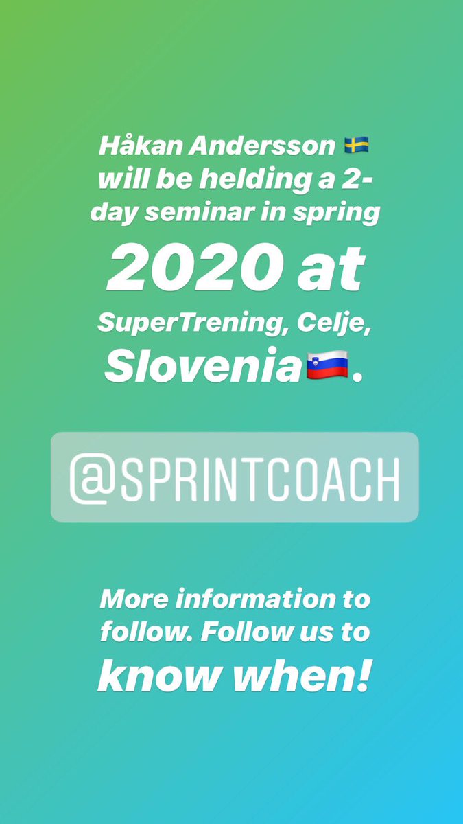 <a href="/sprintcoachSWE/">Håkan Andersson</a> at <a href="/SuperTreningSI/">SuperTrening</a>. More info coming soon. Stay tuned! 📊📚💡📈🚀