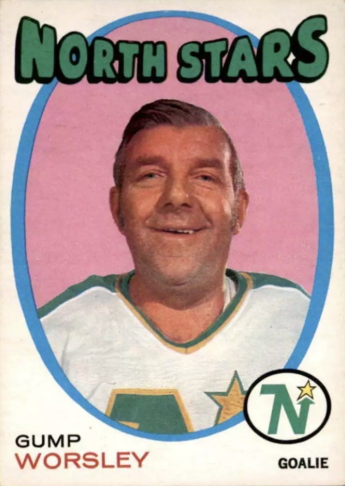 Super70sSports's tweet photo. Gump Worsley was sort of like if your elderly neighbors' 55-year-old son who wasn't quite right in the head wandered into the crease one night and just started stopping the fuck out of everything. https://t.co/JYqVzD2ZjR